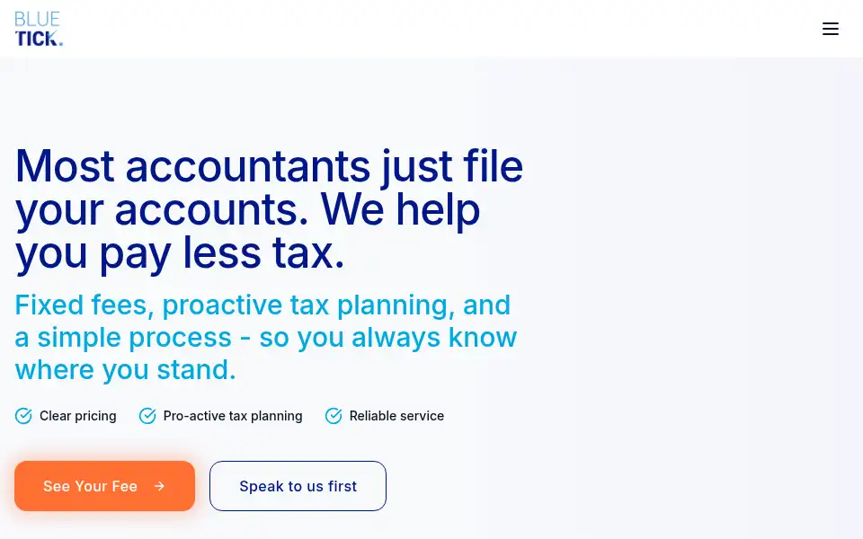 Screenshot of bluetickaccountants.com