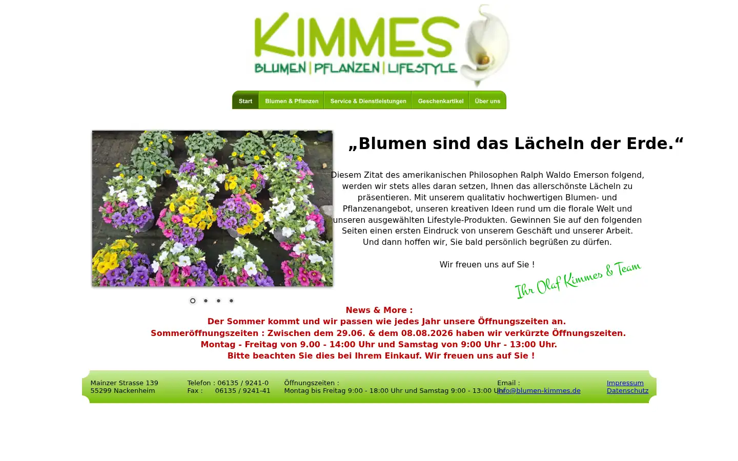 Screenshot of blumen-kimmes.de