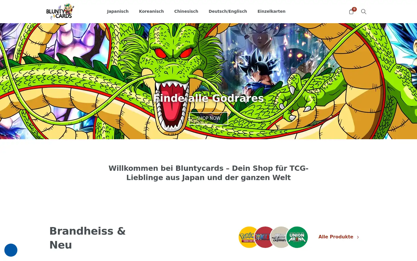 Screenshot of bluntycards.com