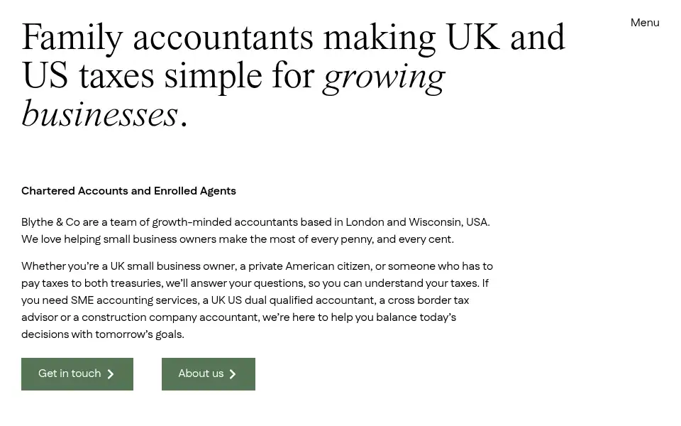 Screenshot of blytheandco.com