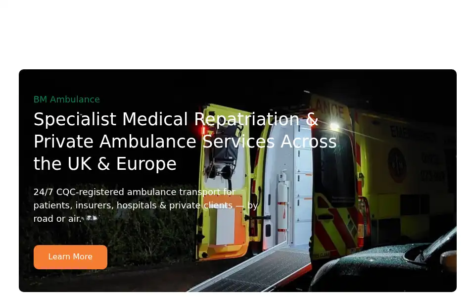 Screenshot of bm-ambulance-service.co.uk