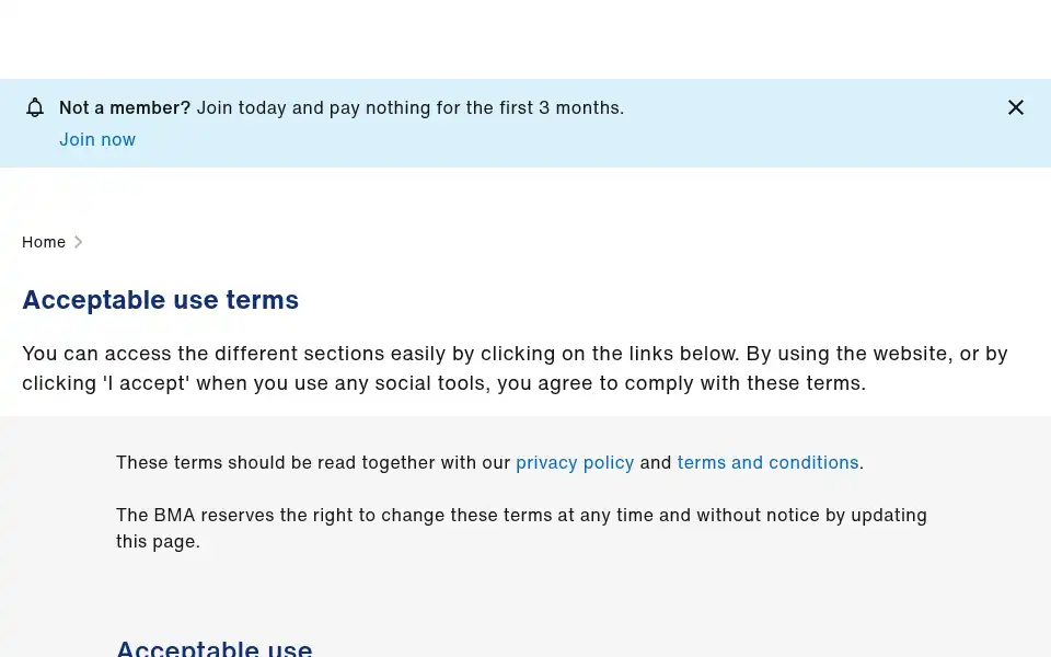 Screenshot of bma.org.uk