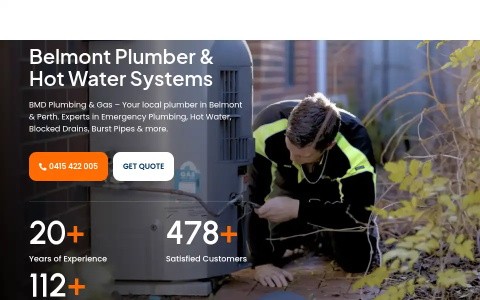 Screenshot of bmdplumbing.com.au