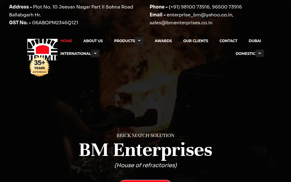 Screenshot of bmenterprises.co.in