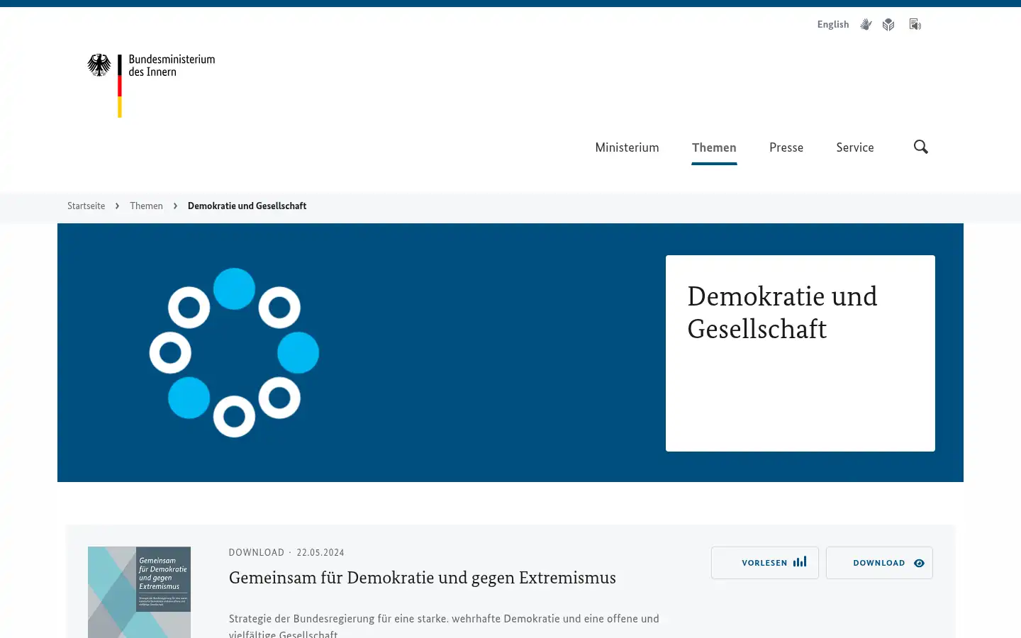 Screenshot of bmi.bund.de