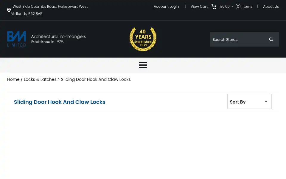 Screenshot of bmironmongery.co.uk
