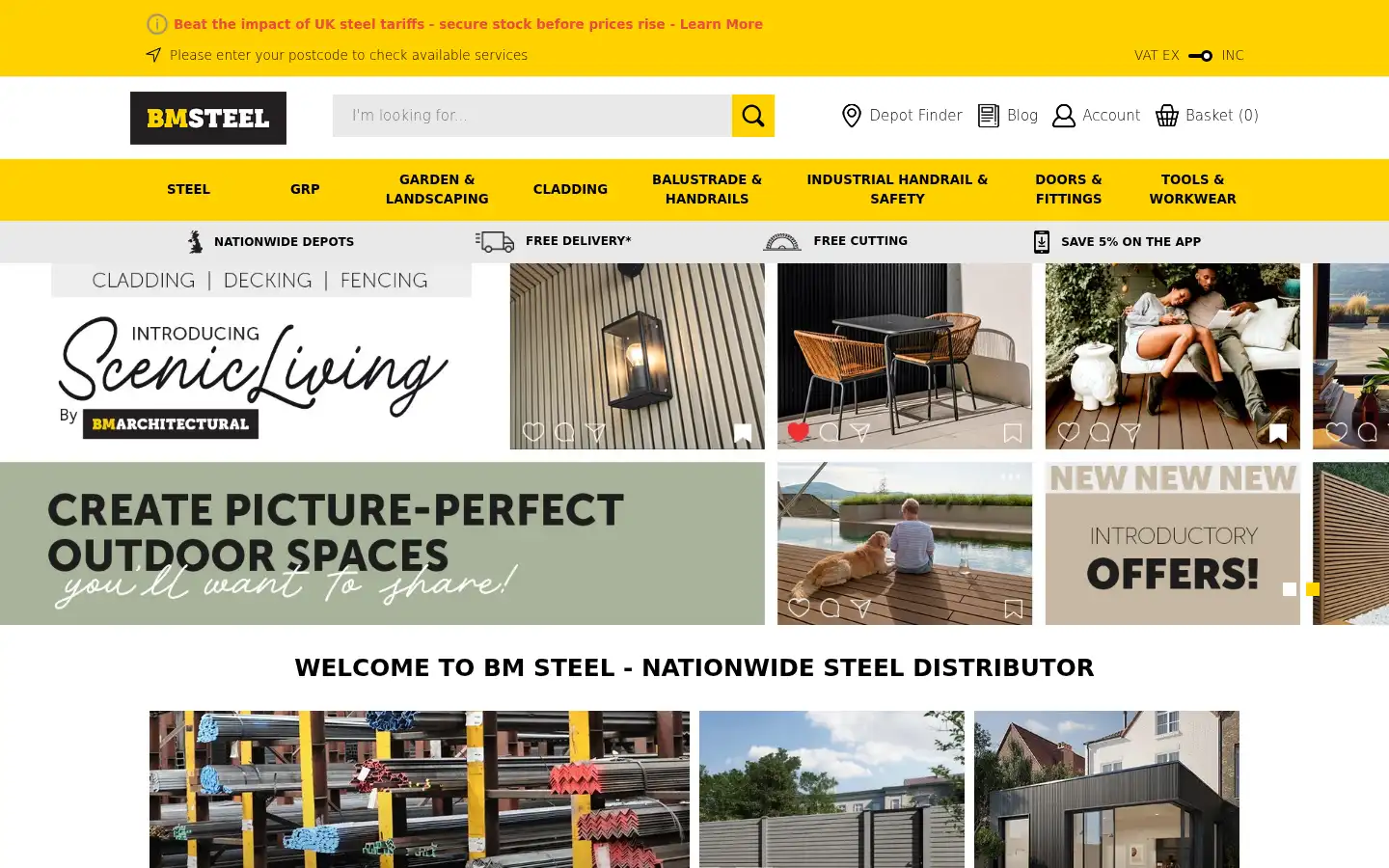 Screenshot of bmsteel.co.uk