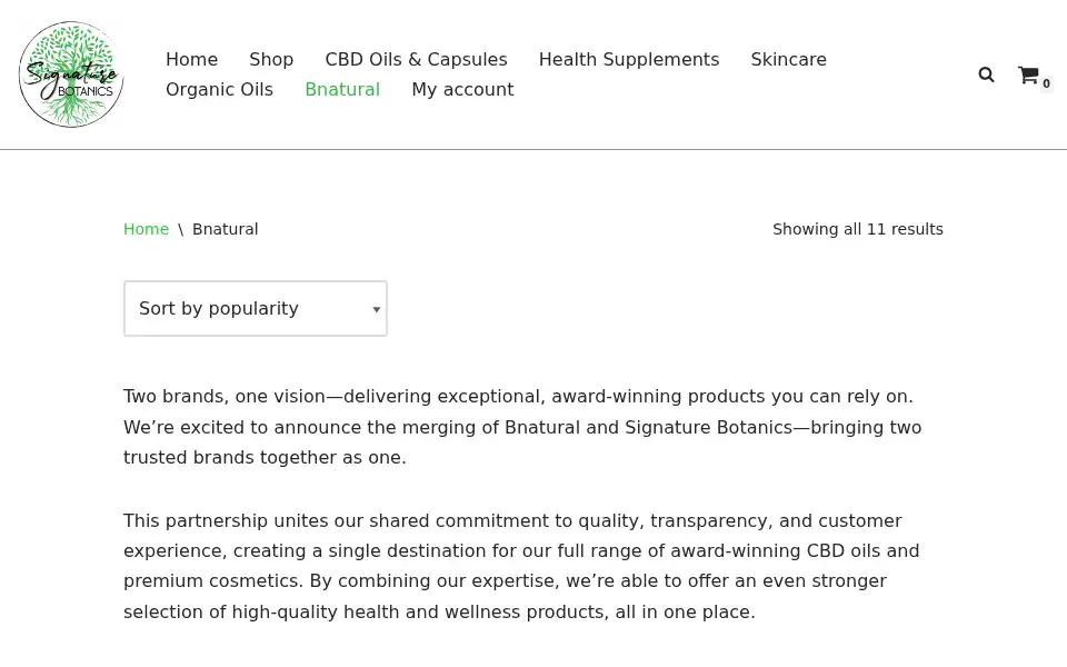 Screenshot of bnaturaloil.co.uk