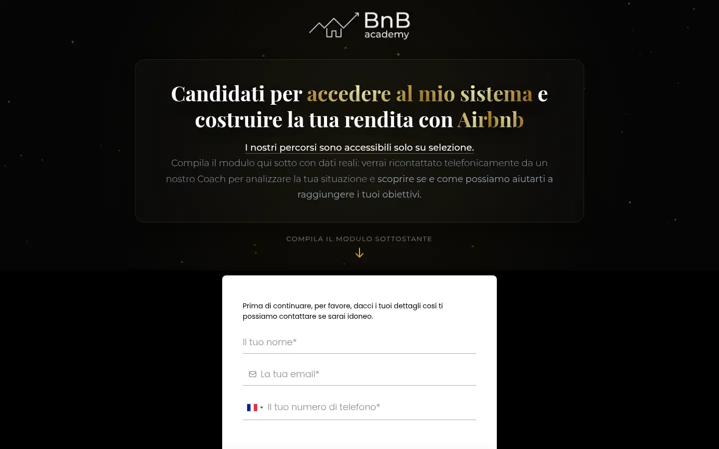 Screenshot of bnbacademy.it