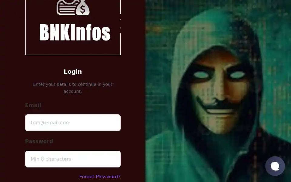 Screenshot of bnkinfos.com