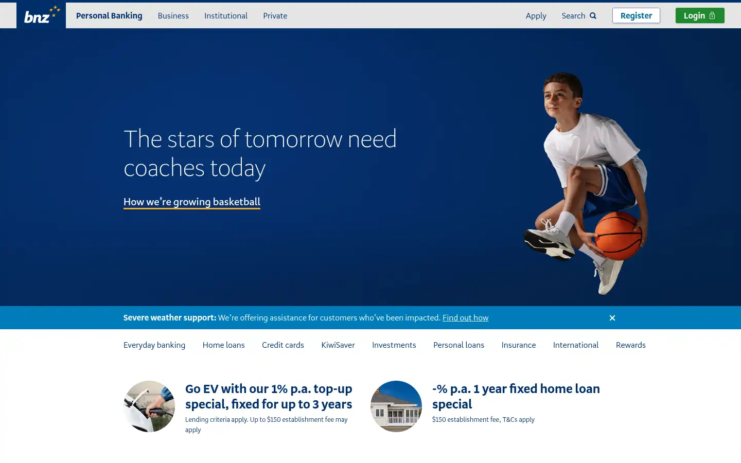 Screenshot of bnz.co.nz
