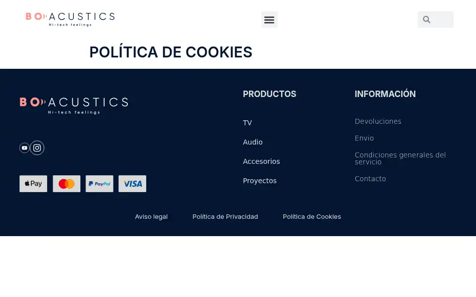 Screenshot of boacustics.com