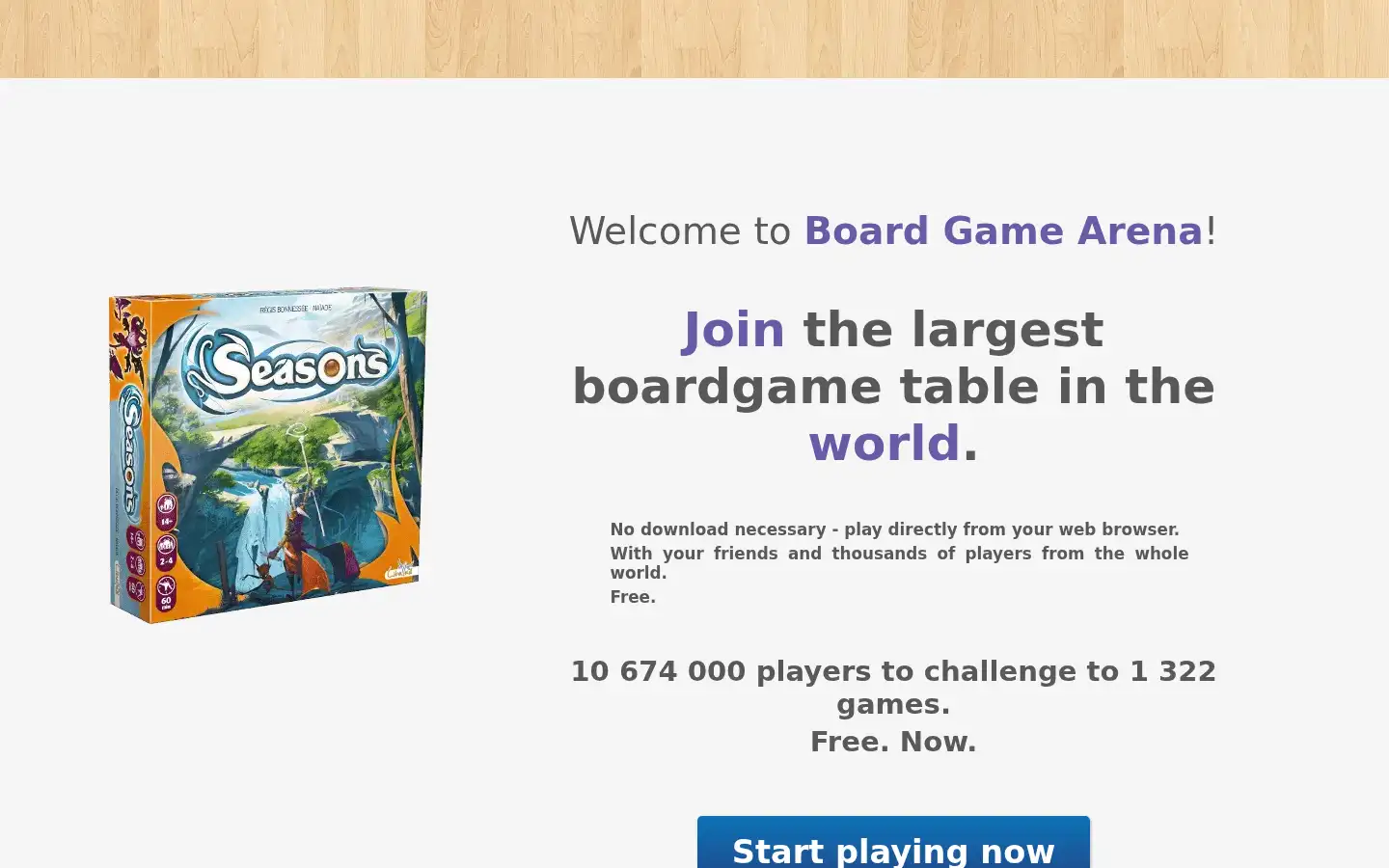 Screenshot of boardgamearena.com