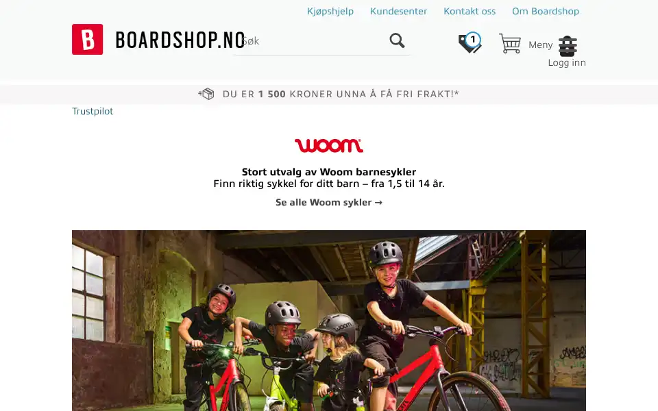Screenshot of boardshop.no