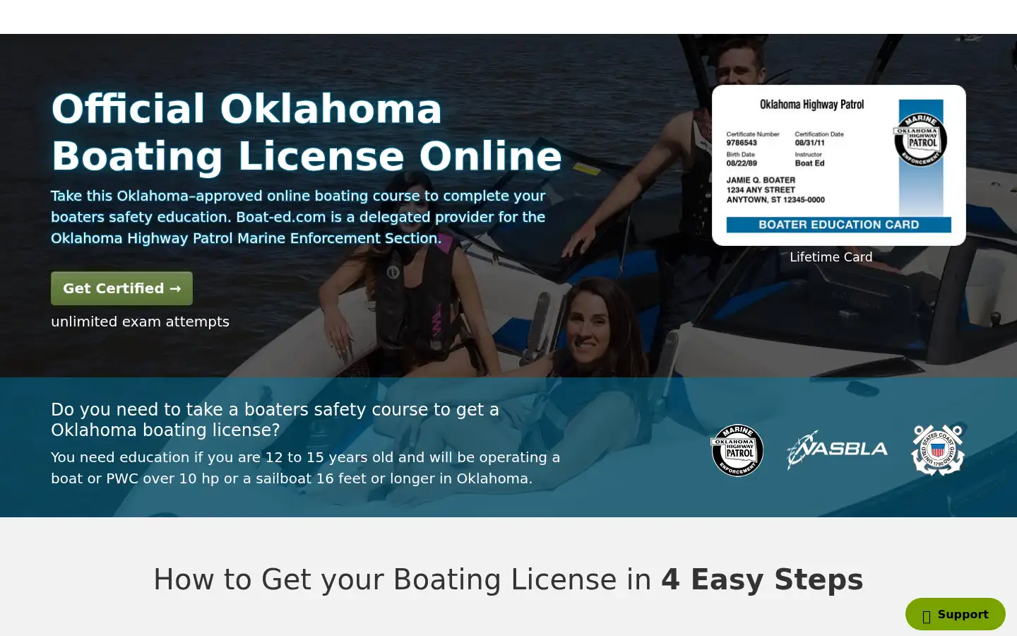 Screenshot of boat-ed.com