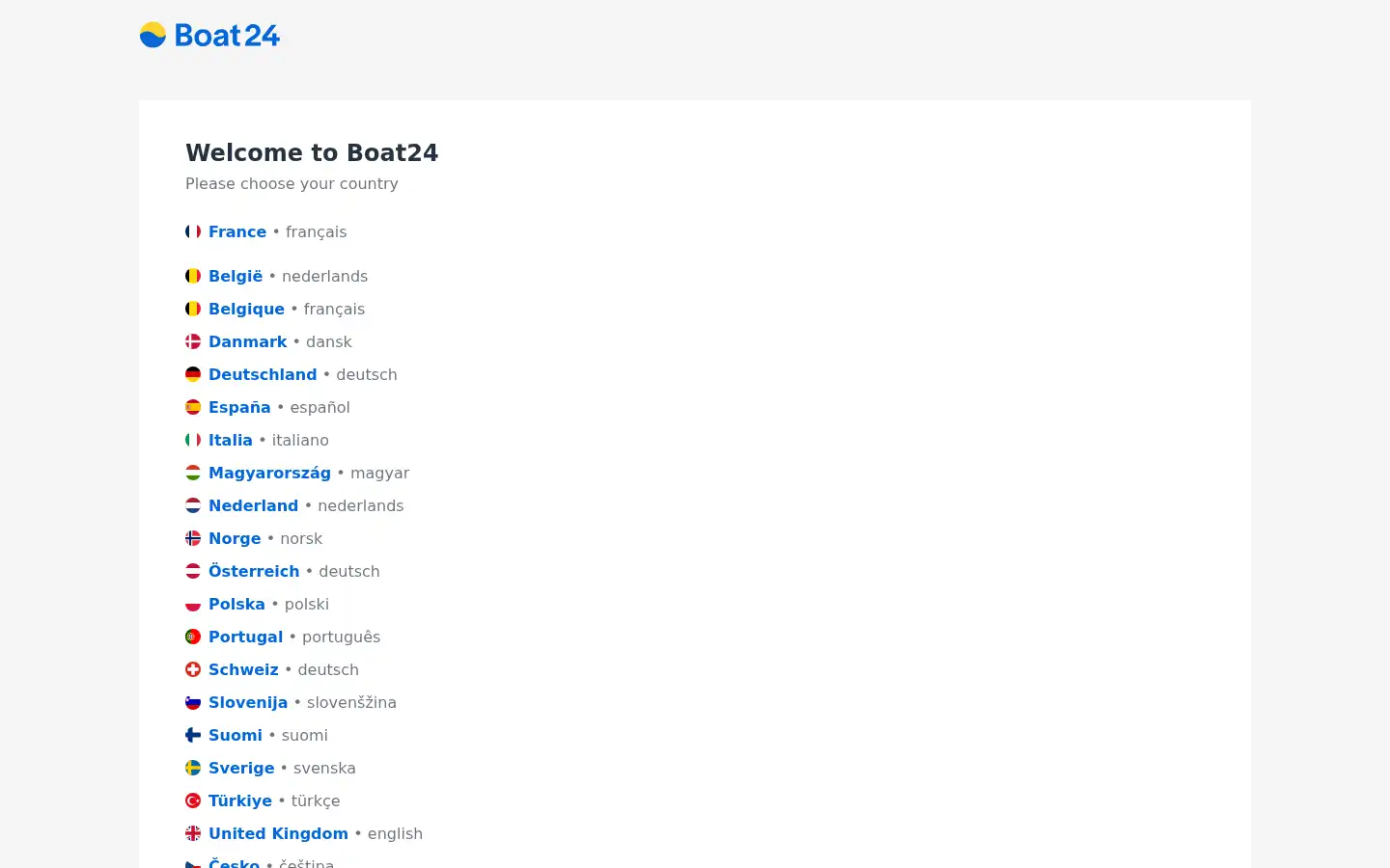 Screenshot of boat24.com