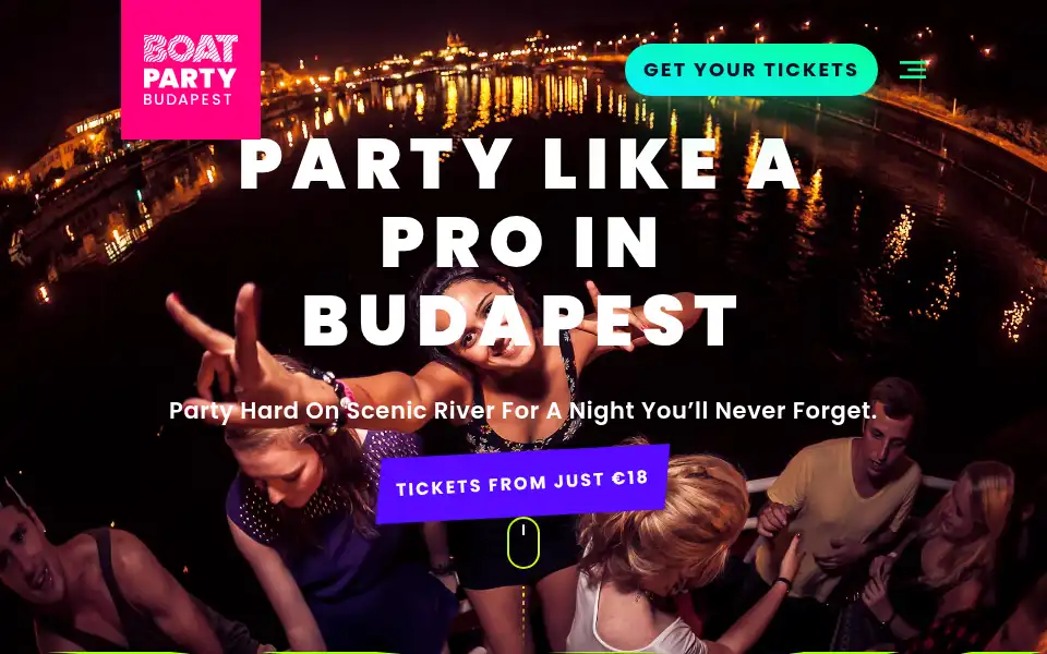 Screenshot of boatpartybudapest.com