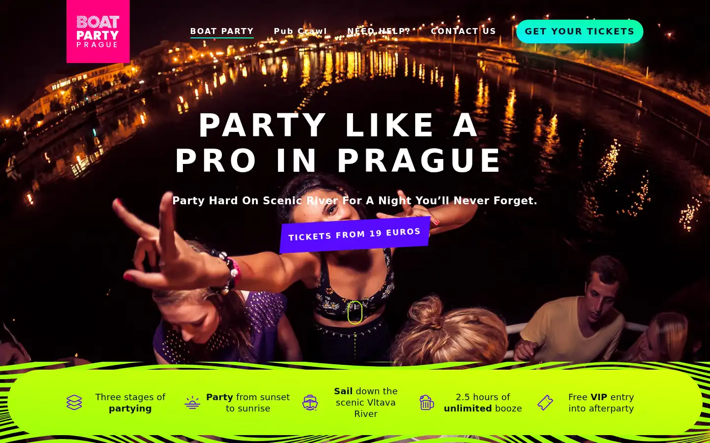 Screenshot of boatpartyprague.com