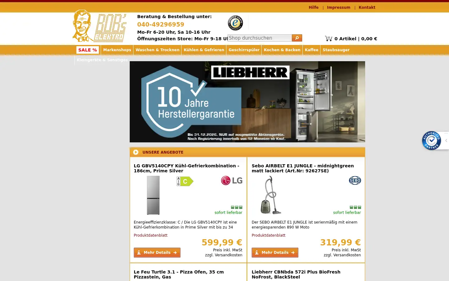 Screenshot of bobselektro.de