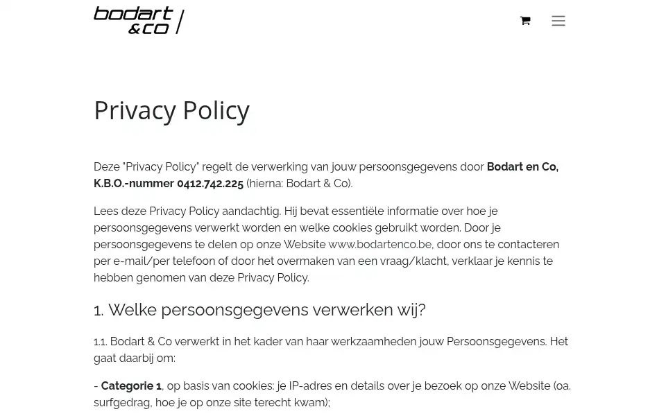 Screenshot of bodartenco.be