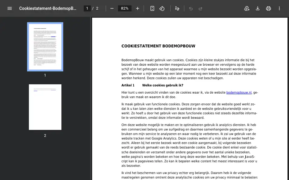 Screenshot of bodemopbouw.nl