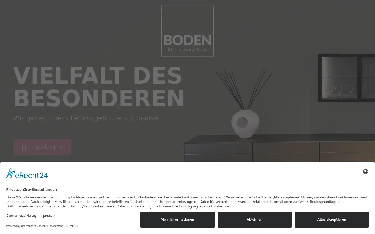 Screenshot of boden-einrichtungshaus.de