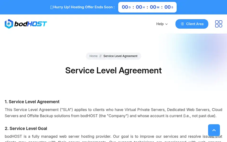 Screenshot of bodhost.com