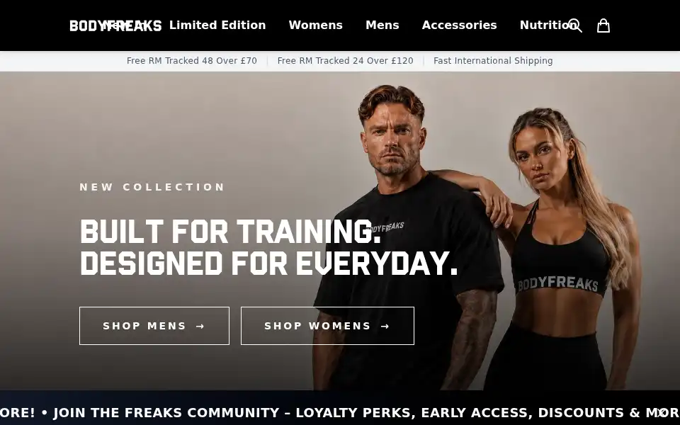 Screenshot of bodyfreaksactivewear.com
