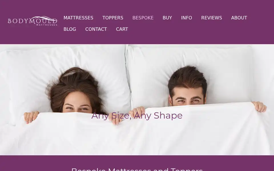 Screenshot of bodymouldmattresses.co.uk