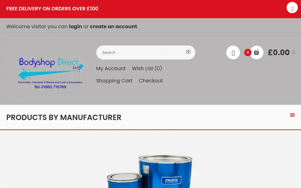 Screenshot of bodyshopdirect.co.uk