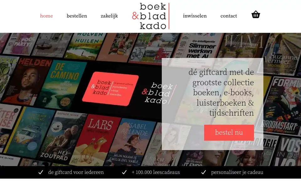Screenshot of boekenbladkado.nl
