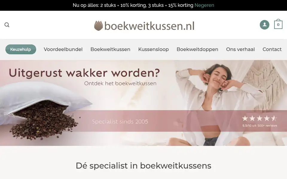 Screenshot of boekweitkussen.nl