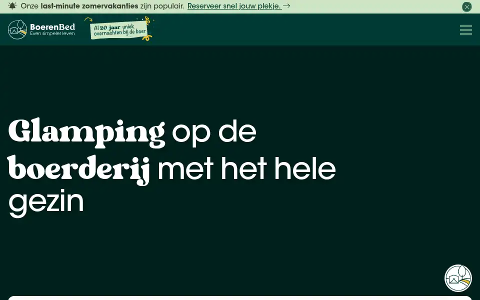 Screenshot of boerenbed.nl