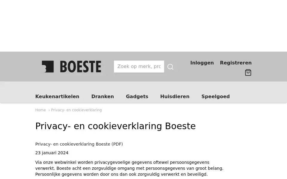 Screenshot of boeste.nl