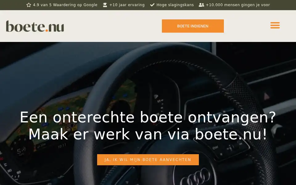 Screenshot of boete.nu