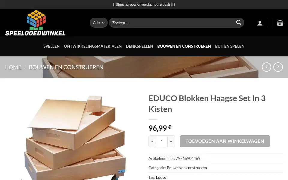 Screenshot of boetiekspeelgoed.com