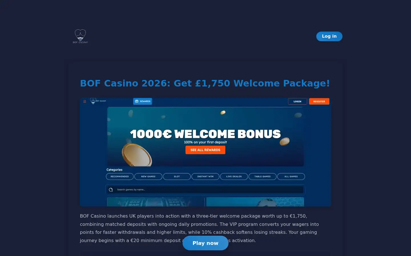 Screenshot of bof.me.uk