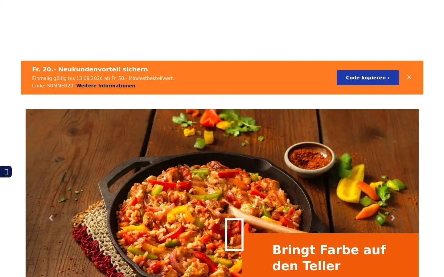 Screenshot of bofrost.ch