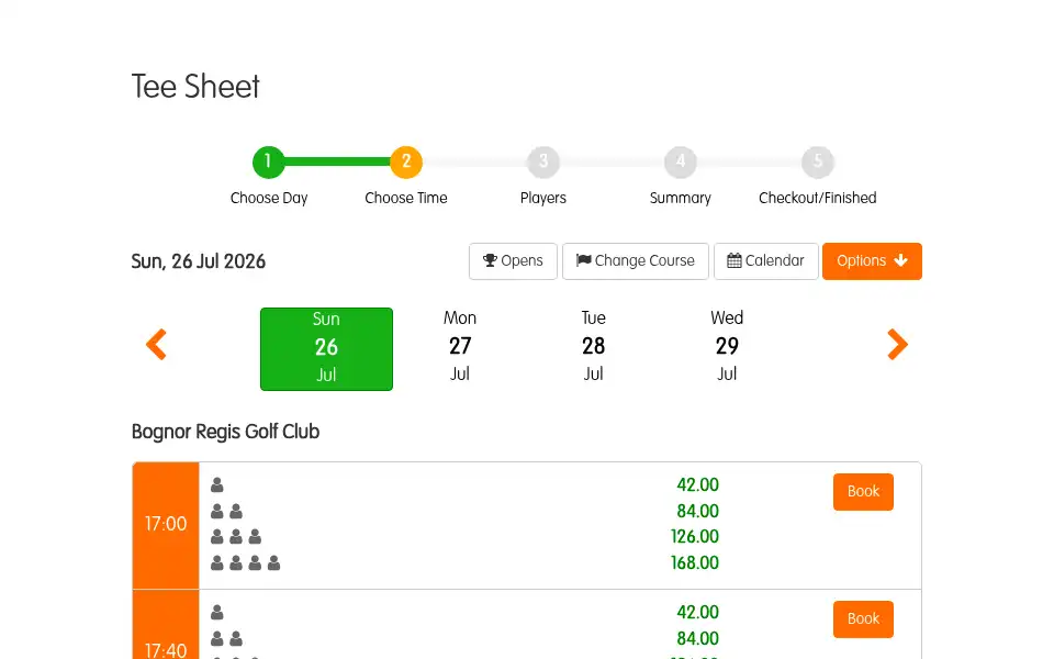 Screenshot of bognorgolfclub.co.uk