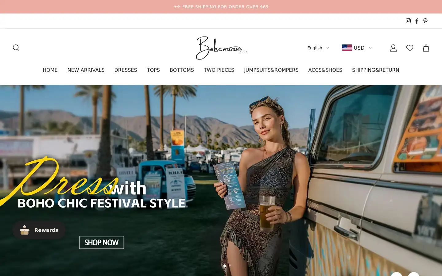 Screenshot of bohemianplus.com
