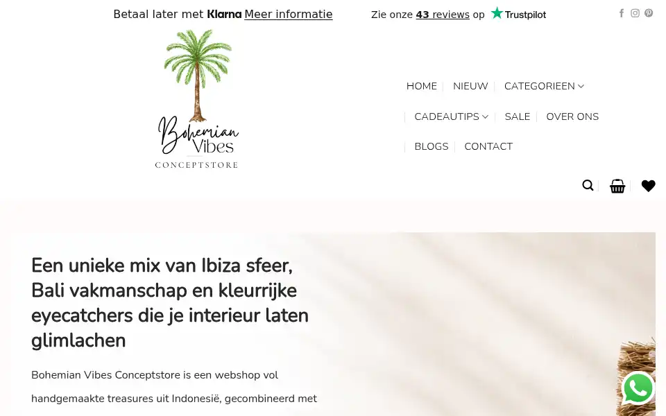 Screenshot of bohemianvibes.nl