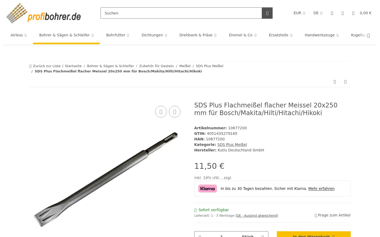 Screenshot of bohrer-onlineshop.de