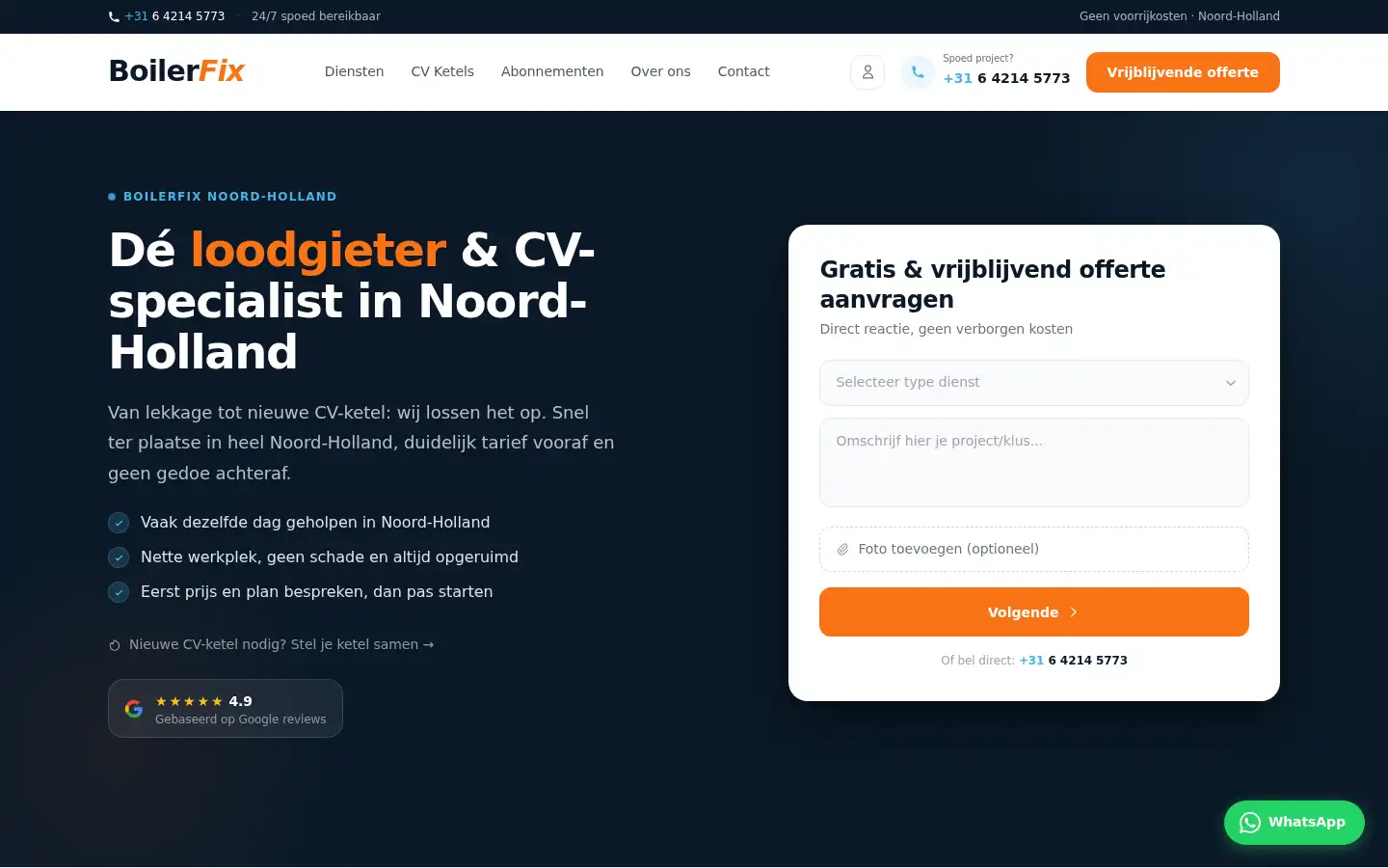 Screenshot of boilerfix.nl