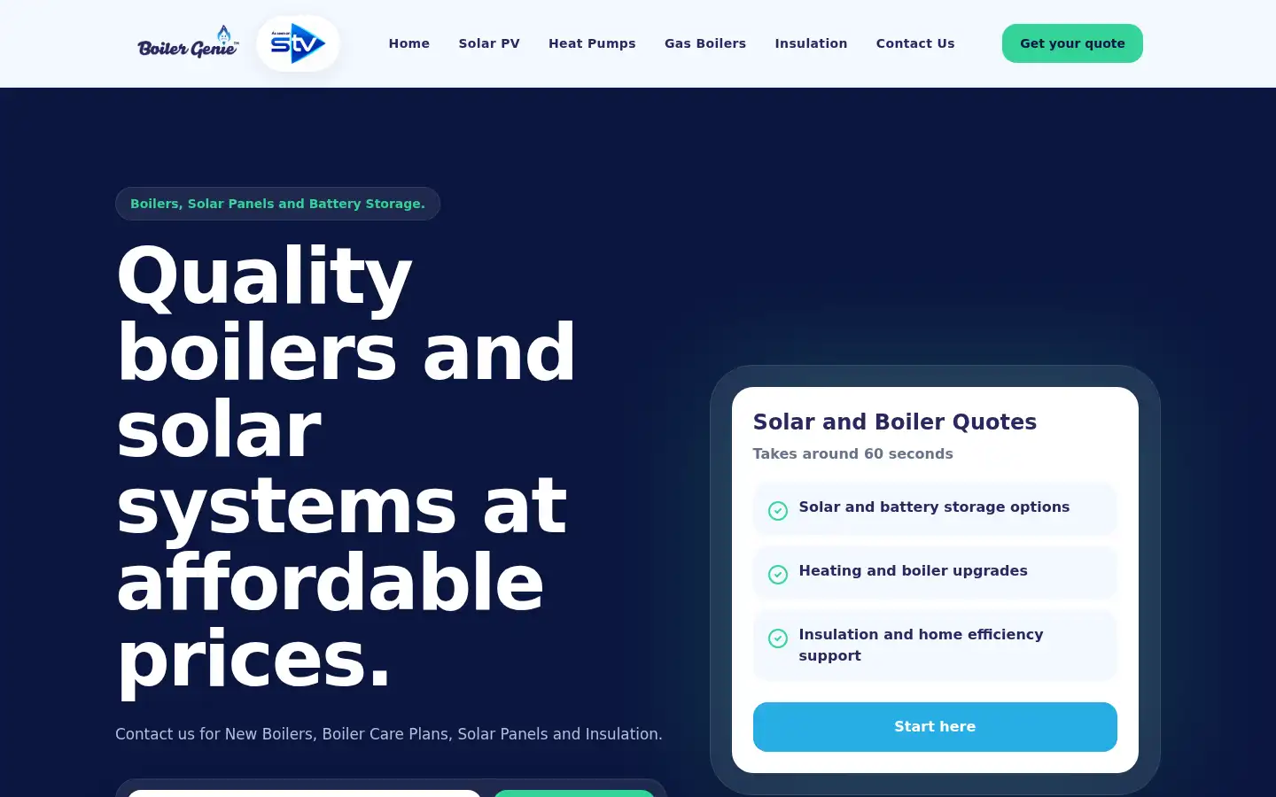 Screenshot of boilergenie.co.uk