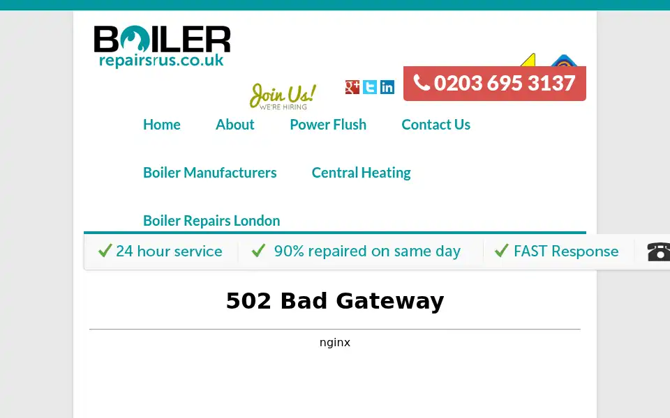 Screenshot of boilerrepairsrus.co.uk
