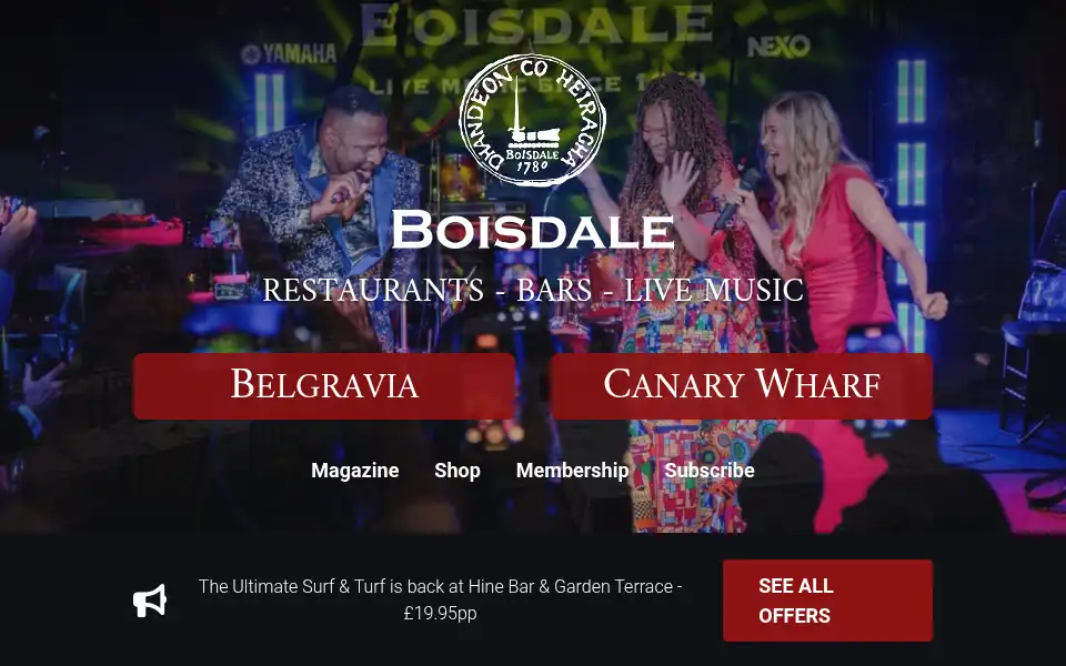 Screenshot of boisdale.co.uk