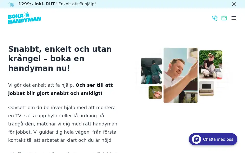 Screenshot of bokahandyman.se