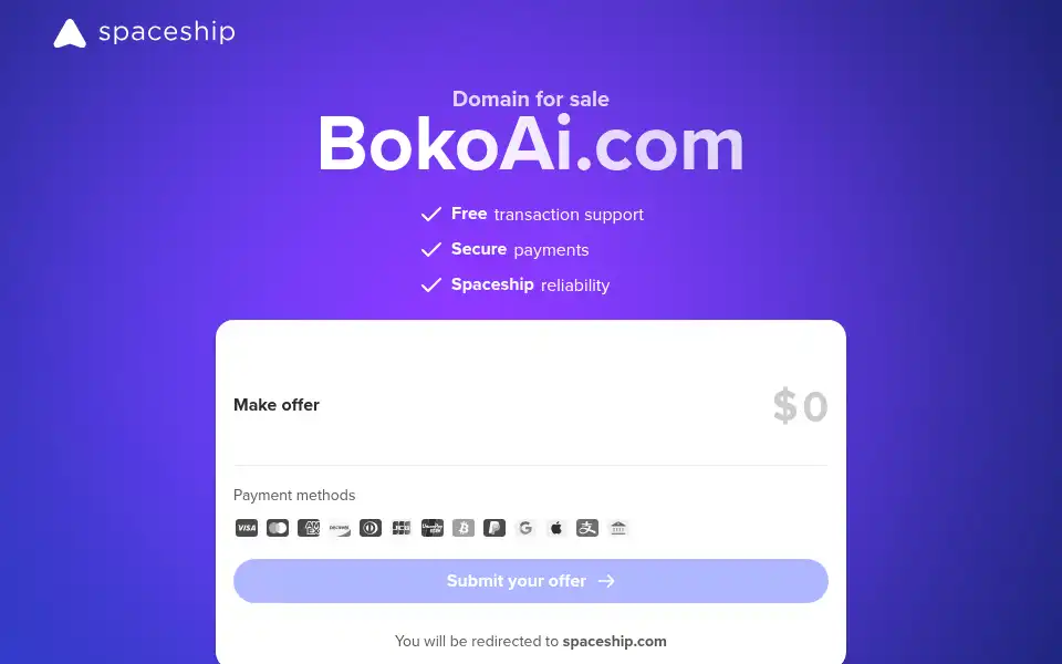 Screenshot of bokoai.com
