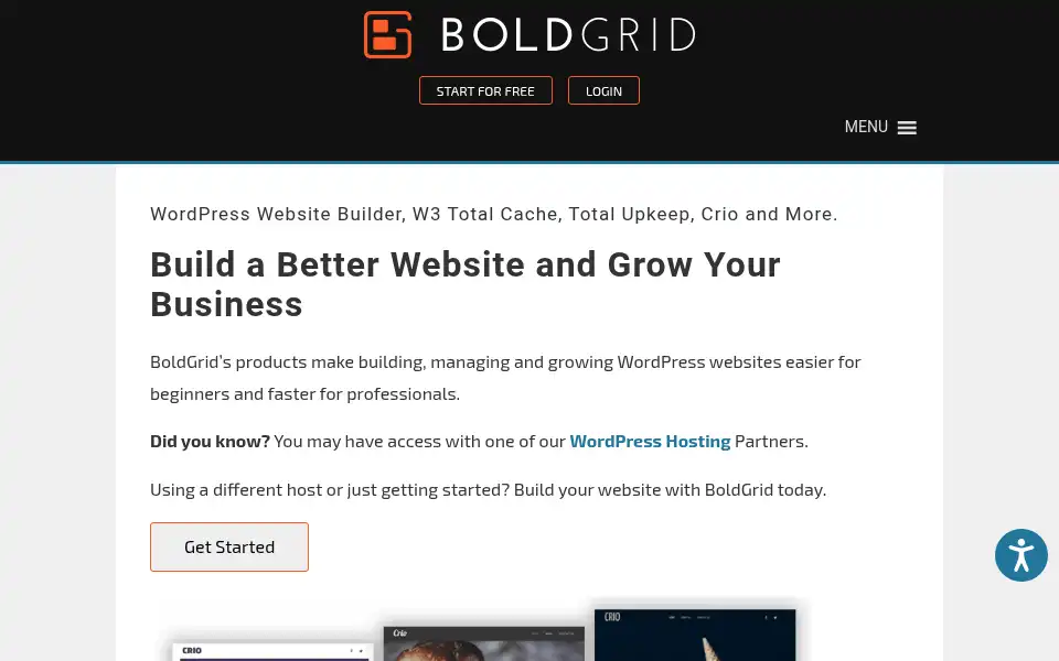 Screenshot of boldgrid.com