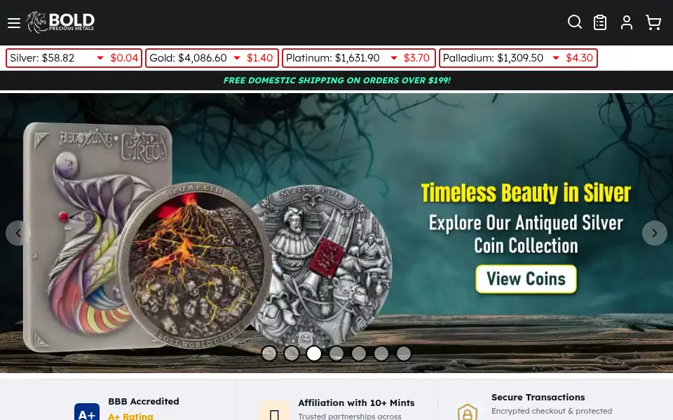 Screenshot of boldpreciousmetals.com